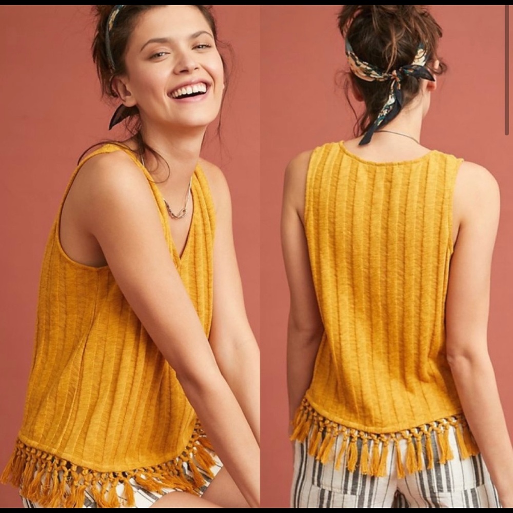 Anthropologie Eri+Ali Fringe Tank - XL
